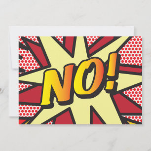 NO Your Message Speech Bubble Fun Retro Comic Book Announcement