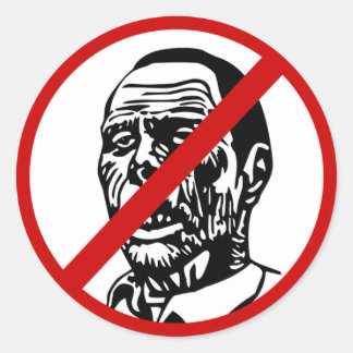 No zombies classic round sticker