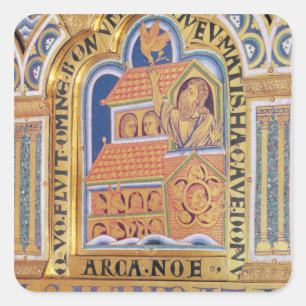 Noah and Ark, detail one of panels Verduner Square Sticker