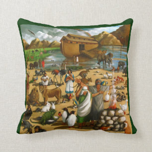 Noah and The Ark: Original Painting: Bible Cushion