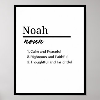 Noah, Boy Personalised Name Definition Poster