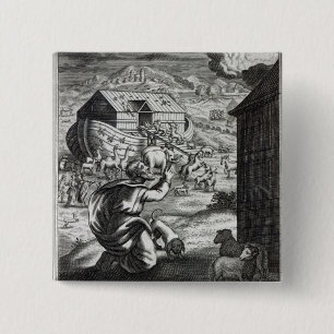 Noah entreth the Ark 15 Cm Square Badge