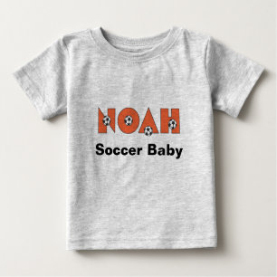 Noah in Soccer Orange Baby T-Shirt