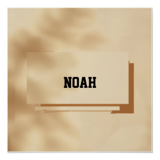 Noah Minimal Name Poster – Clean Modern Print