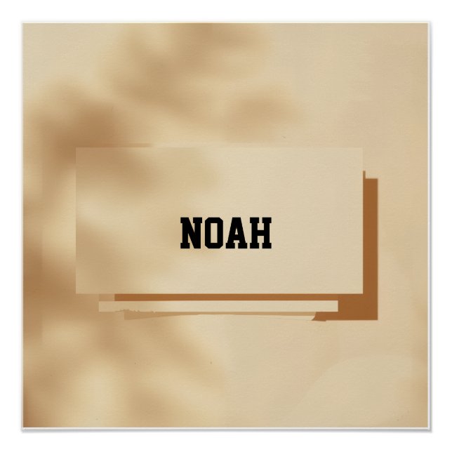 Noah Minimal Name Poster – Clean Modern Print (Front)