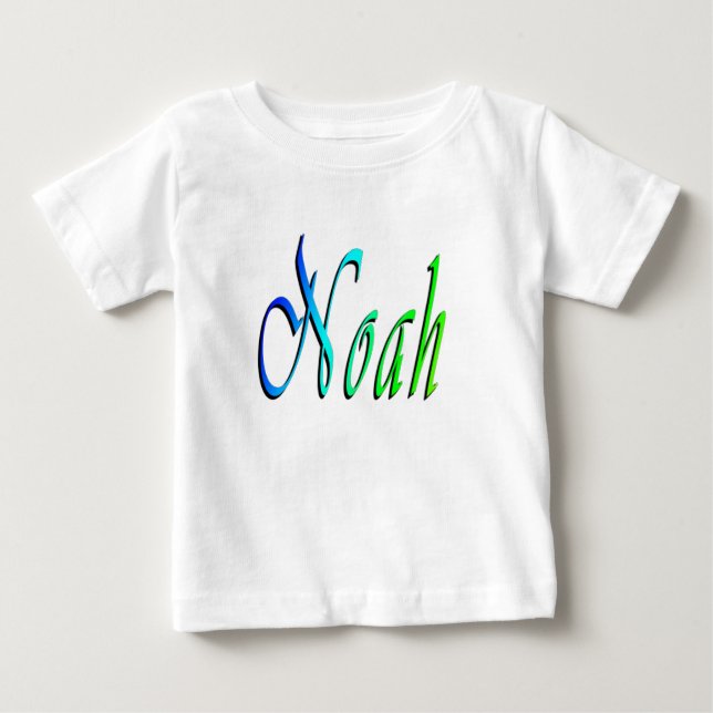 Noah, Name, Logo, Baby's White T-shirt (Front)