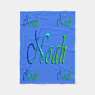 Noah, Name, Logo, Small Blue Fleece Blanket. Blanket