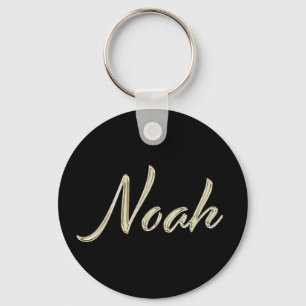 Noah Name whitegold Button Keytags Key Ring