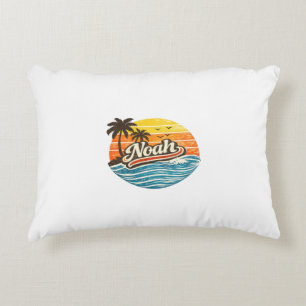 Noah Retro Sunset Name Design Decorative Cushion