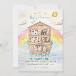 Noah’s Ark Baby Shower Invitation Rainbow Baby