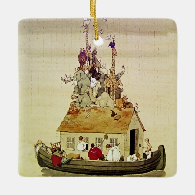 “Noah’s Ark” by W Heath Robinson Ceramic Ornament (Front)