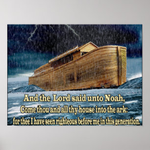 Noah"s ark Christian print posters with scripture