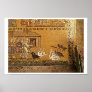 Noah taking the Animals into the Ark, mosaic in th Poster