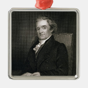 Noah Webster (1758-1843) engraved by Frederick W. Metal Tree Decoration