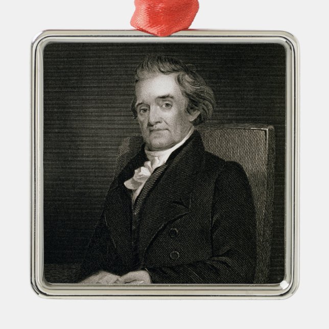 Noah Webster (1758-1843) engraved by Frederick W. Metal Tree Decoration (Front)