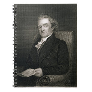 Noah Webster (1758-1843) engraved by Frederick W. Spiral Notebook