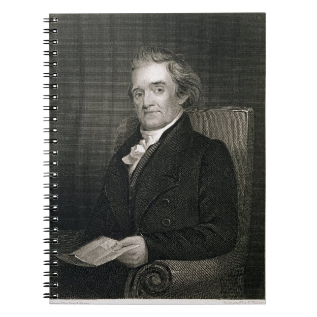 Noah Webster (1758-1843) engraved by Frederick W. Spiral Notebook (Front)