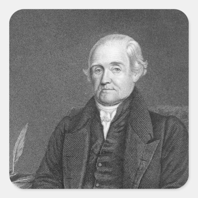 Noah Webster  engraved by G. Parker Square Sticker (Front)