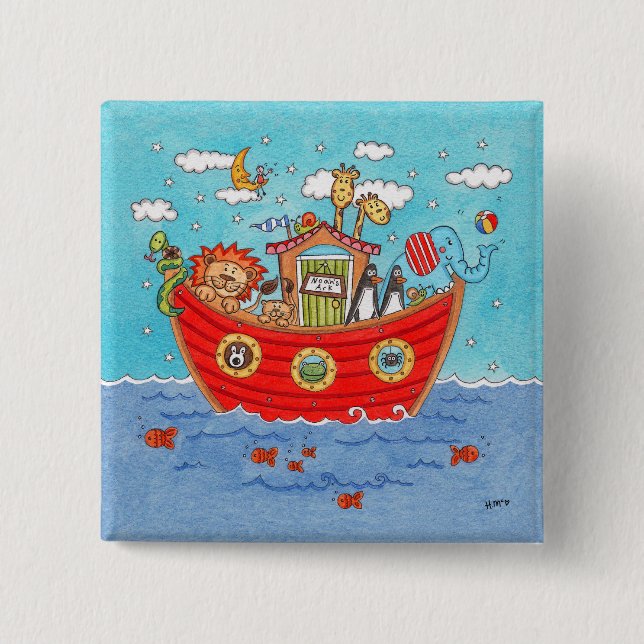 Noah's Ark  15 Cm Square Badge (Front)