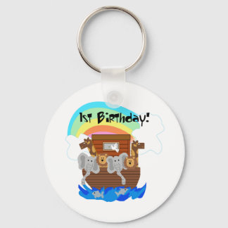 Noah's Ark 1st Birthday Tshirts and Gifts Key Ring