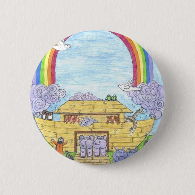 Noah's Ark 6 Cm Round Badge (Front)