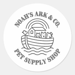 Noah's Ark and Co. Pet Supply Shop Classic Round Sticker