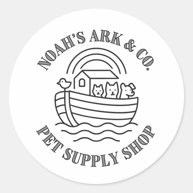 Noah's Ark and Co. Pet Supply Shop Classic Round Sticker (Front)