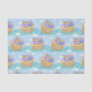 Noah's Ark Animals Blue Turquoise Pattern Tissue Paper