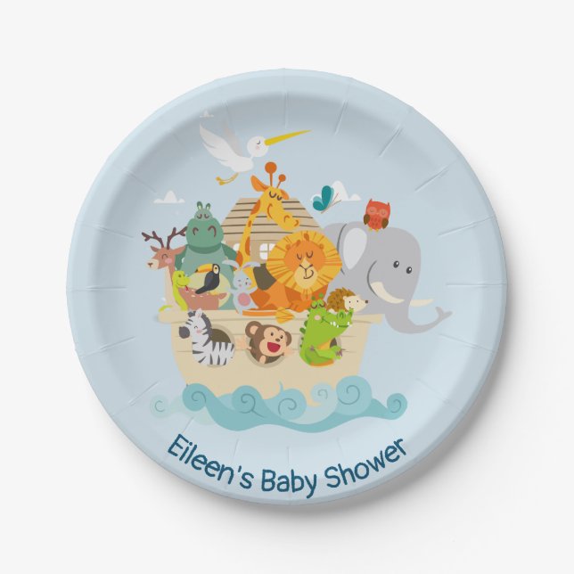 Noah's Ark - animals Paper Plate (Front)