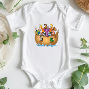 Noah's Ark Baby Animals Baby Bodysuit