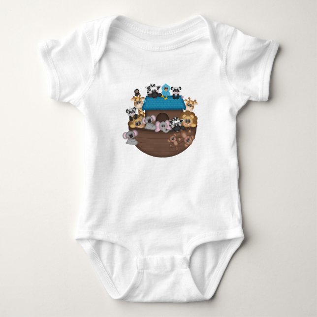 Noah's Ark Baby Jersey Bodysuit (Front)
