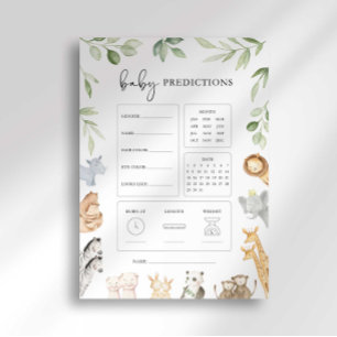 Noah's Ark Baby Shower Baby Predictions Game Invitation