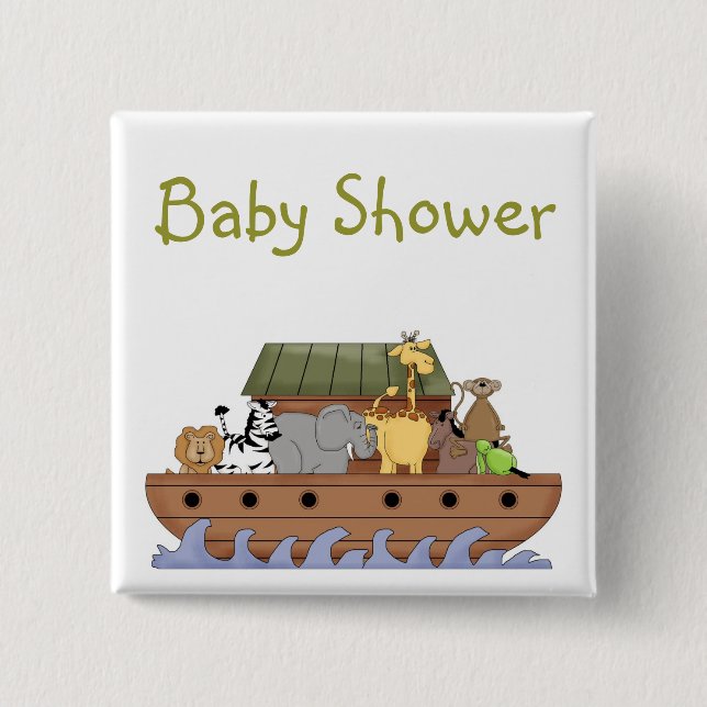 Noahs Ark baby Shower button (Front)
