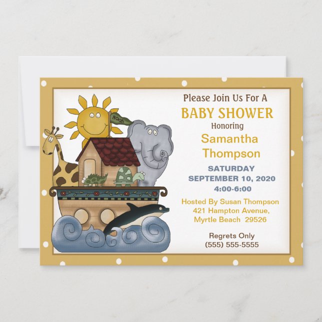 Noah's Ark  Baby Shower Invitation (Front)
