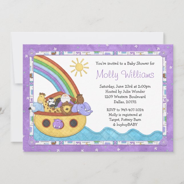 Noahs Ark Baby Shower Invitation (Front)