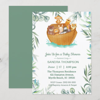 Noah's Ark Baby Shower Invitation