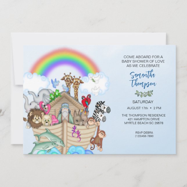 Noah's Ark  Baby Shower Invitation (Front)