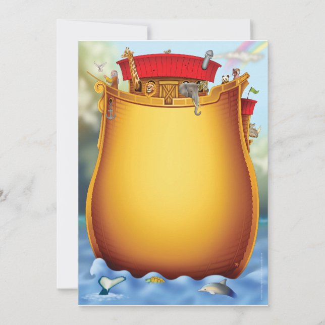 Noah's Ark Baby Shower Invitations (Front)