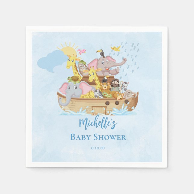 Noahs  ark baby shower napkin (Front)