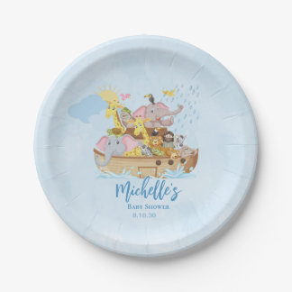 Noahs ark baby shower paper plate