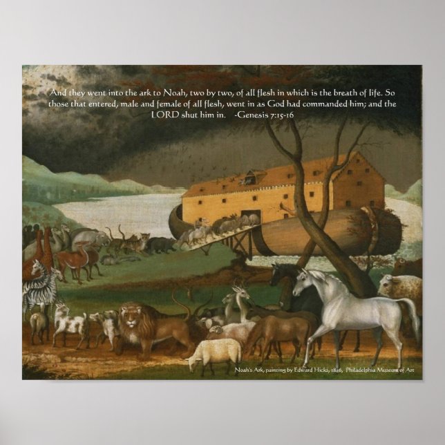 Noah's Ark Bible Scripture Standard Artwork Print (Front)
