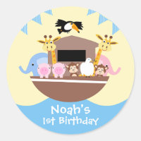 Noah's Ark Birthday Favour Sticker