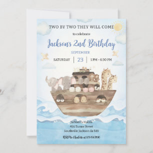 Noah's Ark Birthday Invitation