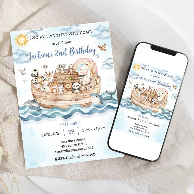 Noah's Ark Birthday Invitation (Creator Uploaded)