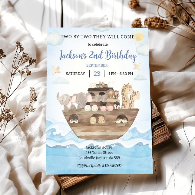 Noah's Ark Birthday Invitation (Creator Uploaded)