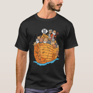 Noah's Ark Boat with Cats Religious Christian Cat  T-Shirt
