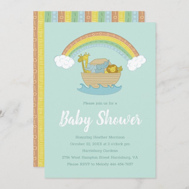 Noah's Ark Boho Baby Shower Invitation (Front/Back)