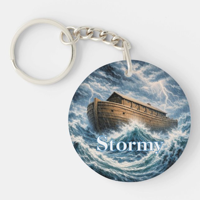 Noah's Ark Customizable Keychain (Front)