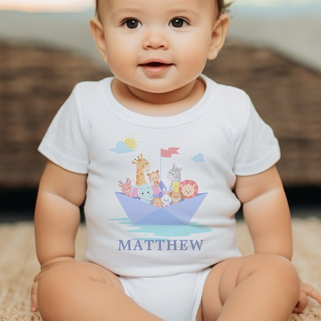 Noah's Ark Cute Animal Boat Baby Bodysuit (Creator Uploaded)