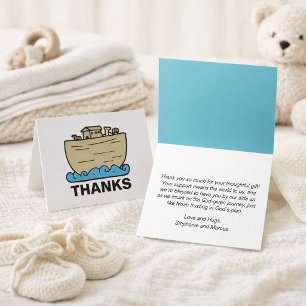 Noah's Ark Cute Christian Baby Shower Thank You Card